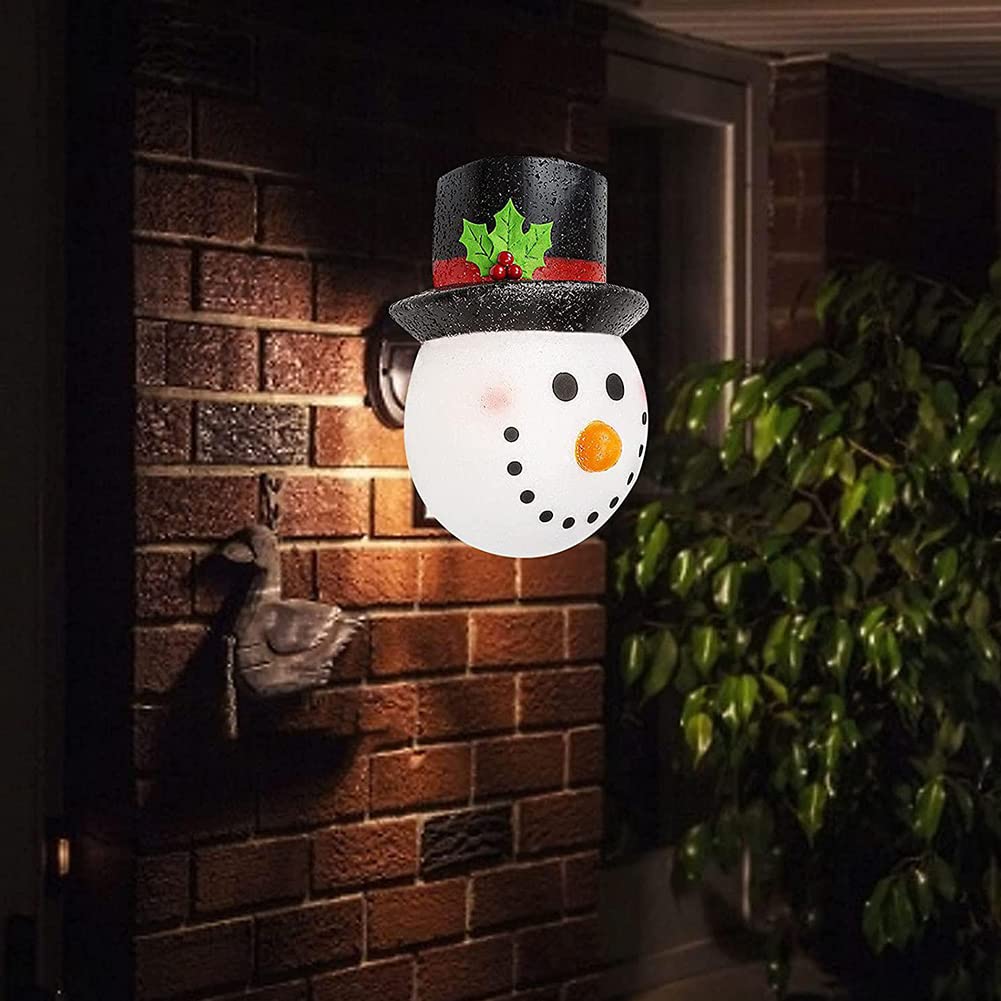 Christmas Porch Light Covers - Snowman Outdoor Decorations with Leaves, 2pcs Xmas Lampshades for Home, Party & Wall Decor | Perfect for Porch, Corridor & Holiday Lighting Displays