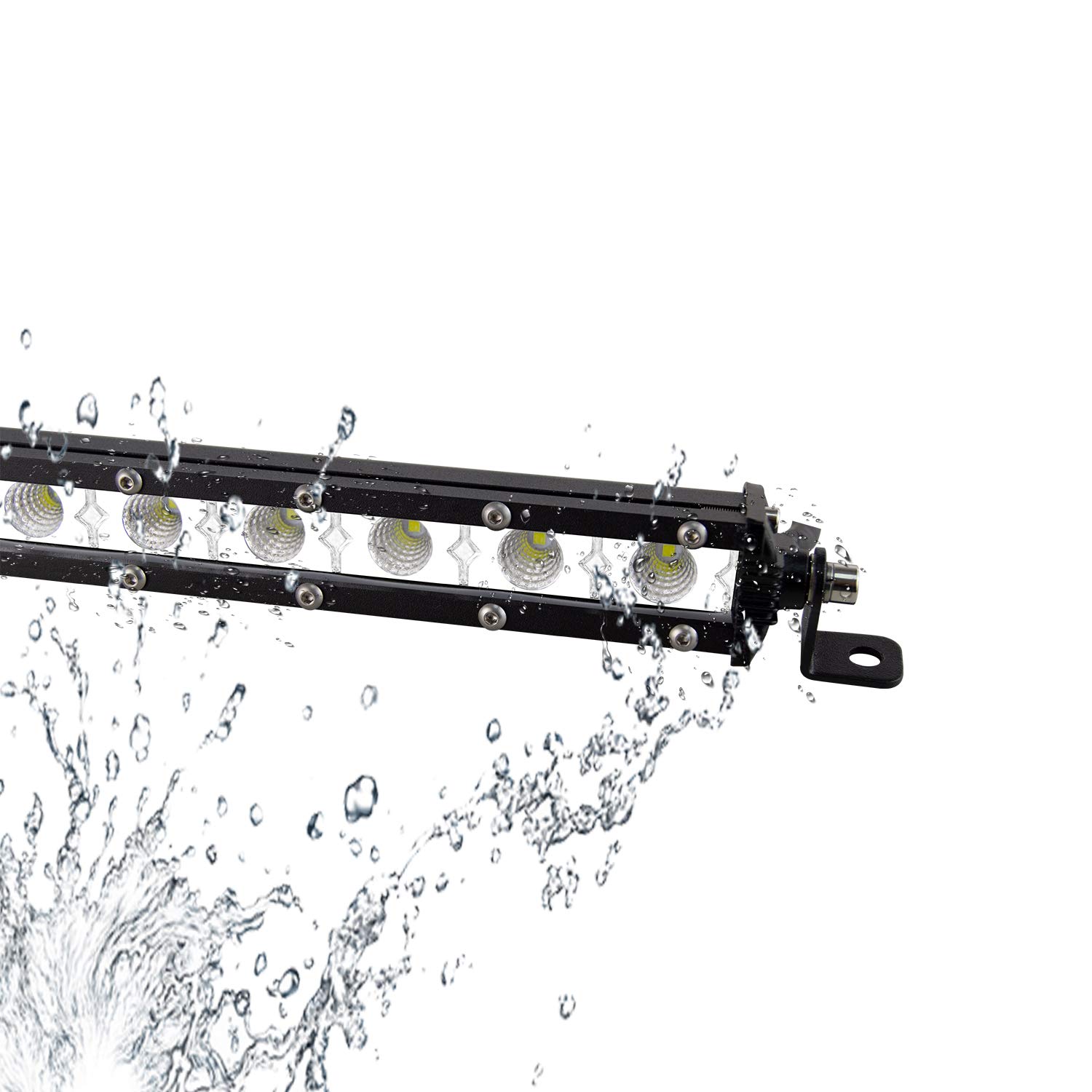 SKYWORLD 25-Inch Ultra-Slim Single Row LED Light Bar - 120W Spot Flood Combo Beam for Trucks, Boats, ATV, UTV & SUV | Waterproof Off-Road Lighting for Roof, Bumper & Fog Driving | Perfect for Night Adventures, Camping & Emergency Use