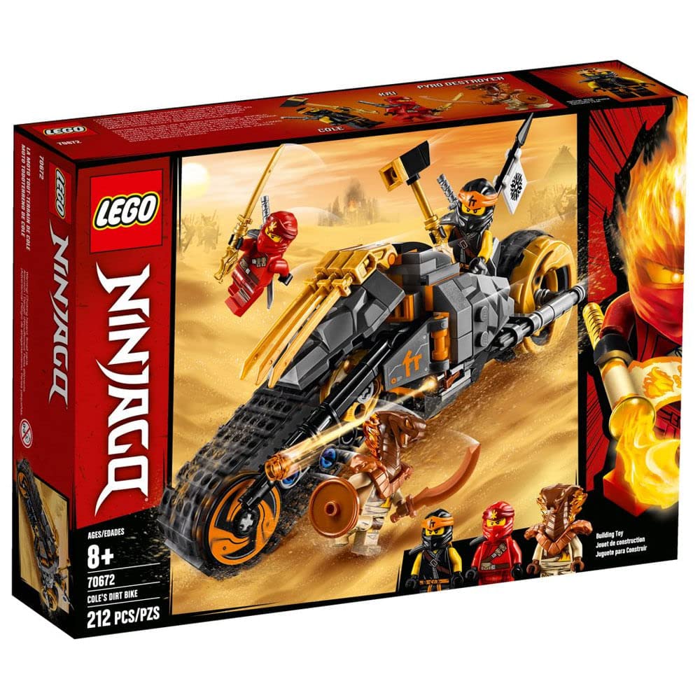 LEGO Ninjago 70672 Cole's Dirt Bike Building Kit (212 Pieces) - Creative Construction Toy for Kids, Perfect for Ninja-Themed Play and Collectors