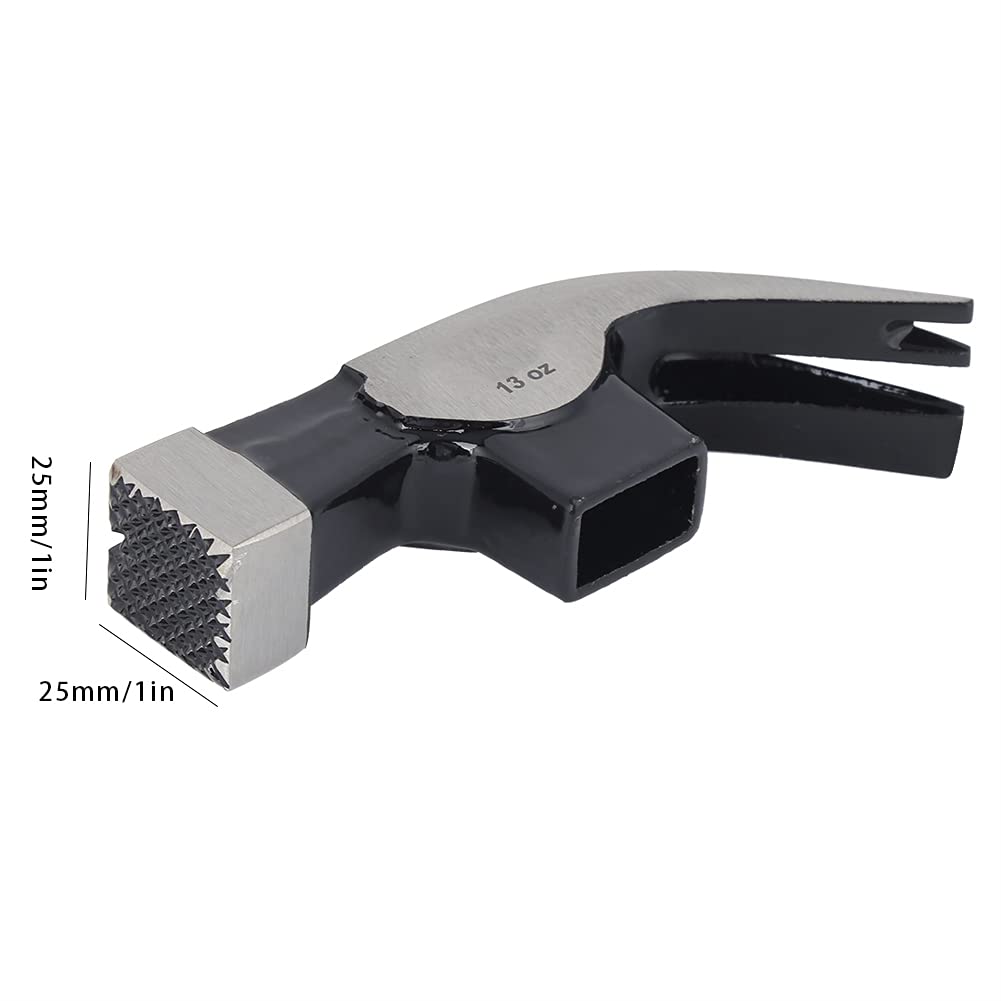 YWBL-WH 13oz Double Fork Claw Hammer - Professional Carpenter Hammer with Bend Angle Design for Woodworking, Home Improvement & DIY Projects | Perfect for Framing, Demolition & Nail Removal