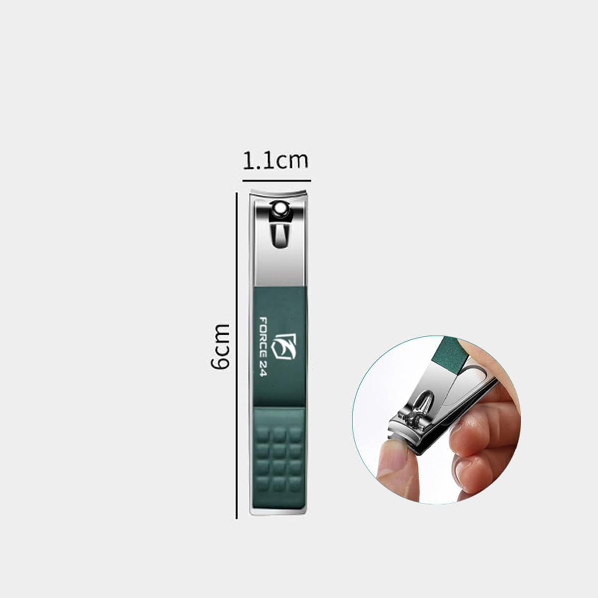 **Force24 Ultra Sharp Nail Clipper Set - 4-Piece Professional Fingernail & Toenail Clippers with Glass File for Men & Women - Perfect for Thick Nails & Travel (Green Set with Box)**    *Ideal for home grooming, travel, salon use, and thick nail care.*