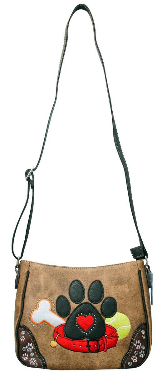 Western Style Dog Paw Print Handbag - Small Crossbody Shoulder Purse for Women | Perfect for Casual Outings, Pet Lovers & Western Fashion Enthusiasts