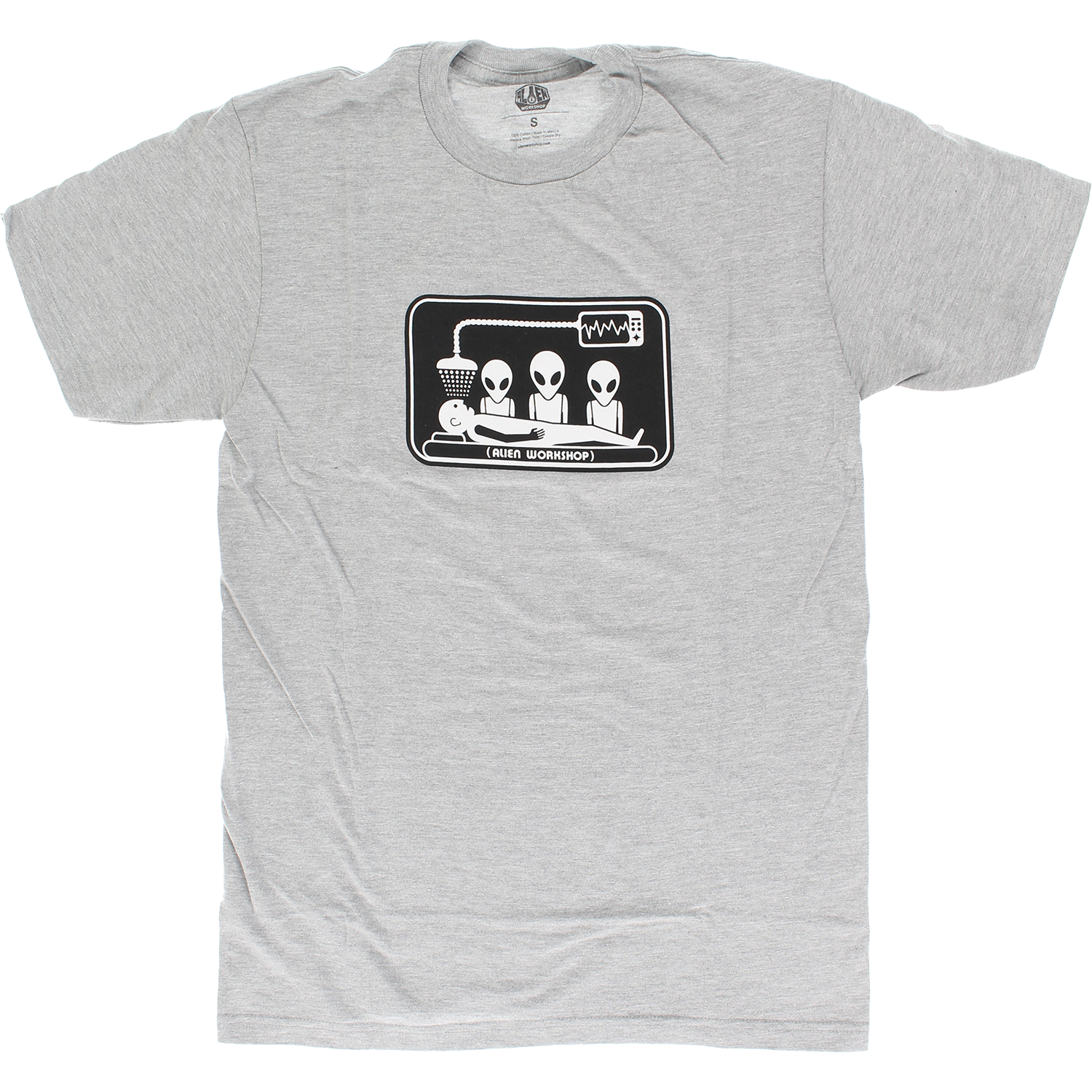Alien Workshop Abduction Graphic T-Shirt for Men - Small Size in Heather Grey - Casual Streetwear & Skate Style Tee for Everyday Wear