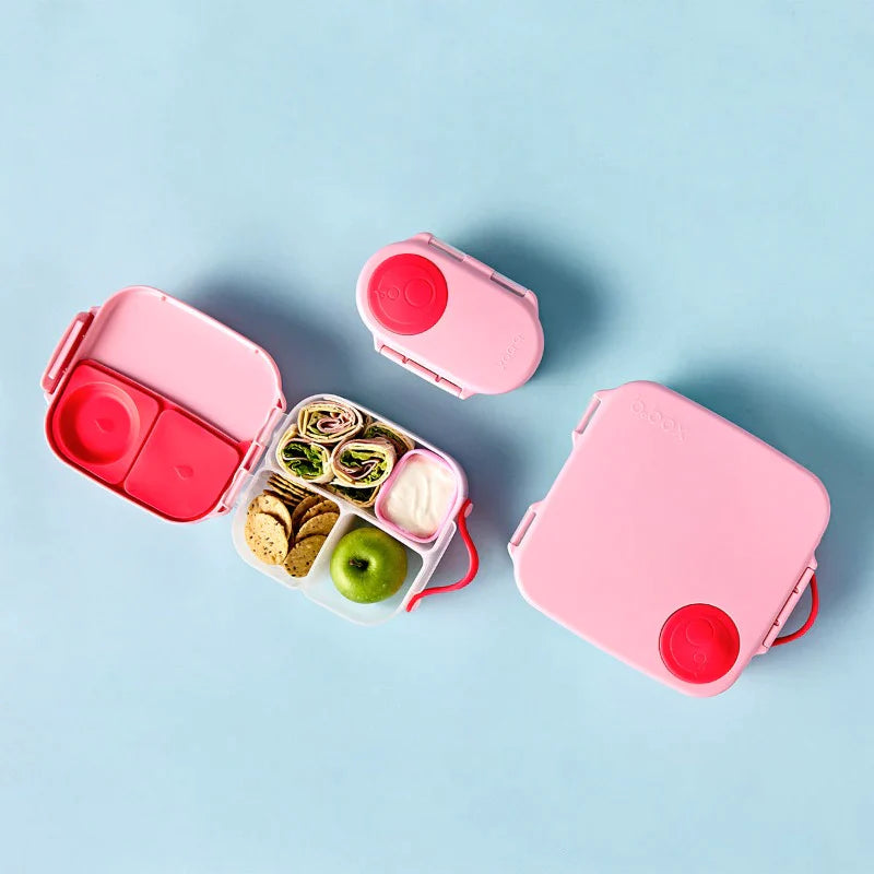 b.box MINI Lunch Box for Kids - Insulated Bento Box with Leak-Proof Lid, Flamingo Fizz Design | Perfect for School, Picnics & Travel