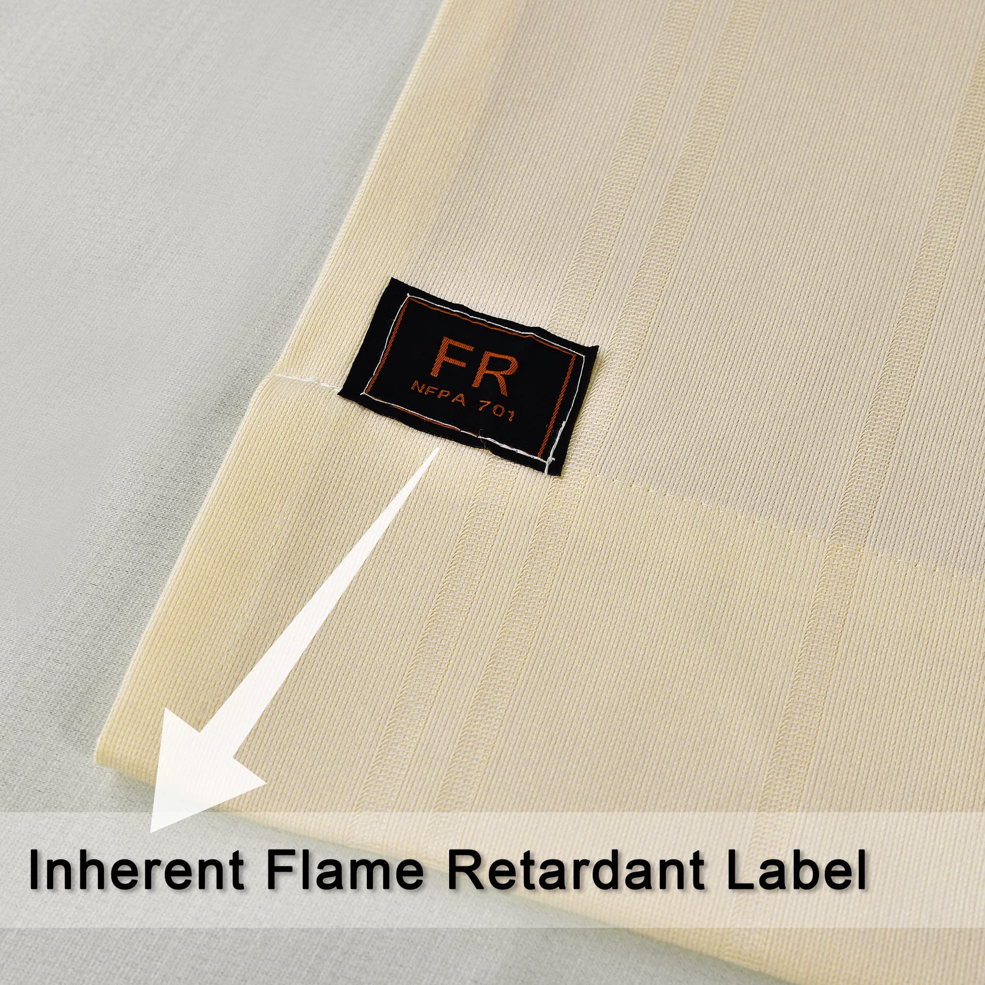 MAIHER Medical Privacy Room Divider Curtain - Flame Retardant Stripe Panel for Hospital, Clinic, School & Nursery (12x8ft, Beige) | Perfect for Patient Privacy, SPA Partitions & Living Room Dividers