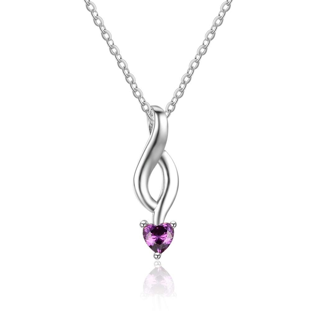 Custom Engraved 925 Sterling Silver Infinity Birthstone Necklace for Women - Personalized Mother's Day, Birthday Gift for Mom, Grandma, Wife - Perfect for Anniversaries, Christmas & Special Occasions