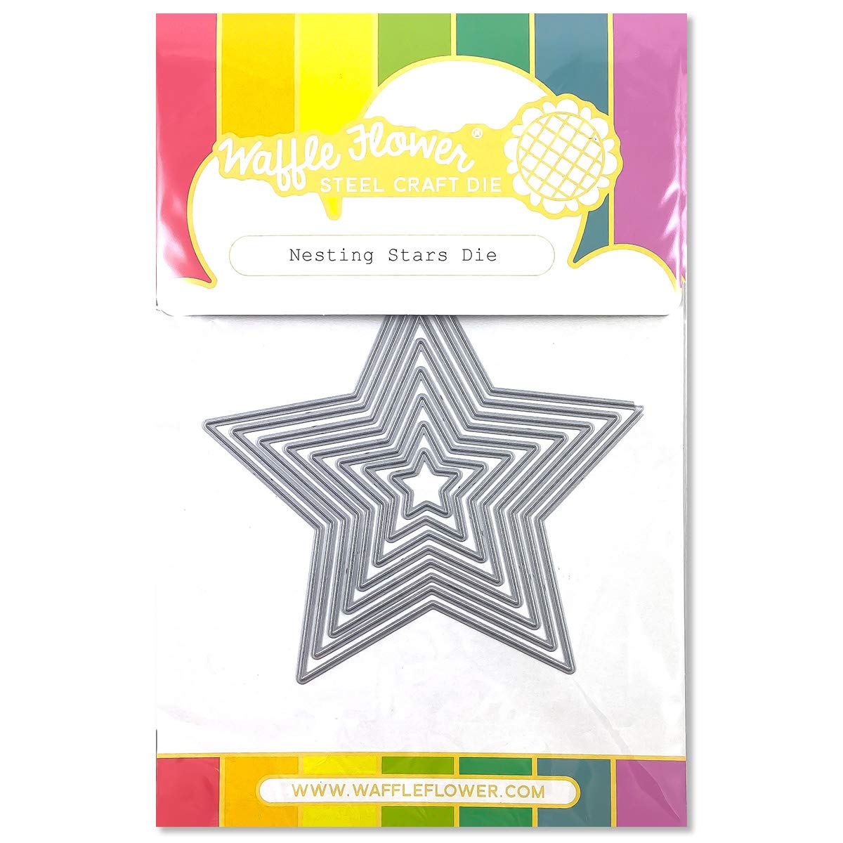 Waffle Flower Nesting Stars Die Set - 8 Piece Crafting Dies for Card Making, Scrapbooking & DIY Projects - Perfect for Handmade Greeting Cards, Home Decor & Paper Crafts