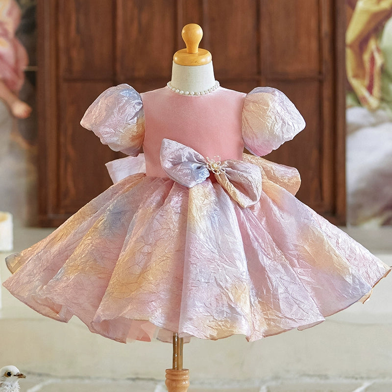 Pink Baby Girl Birthday Dress - Flower Girl Wedding Princess Gown for Special Occasions & Photo Shoots
