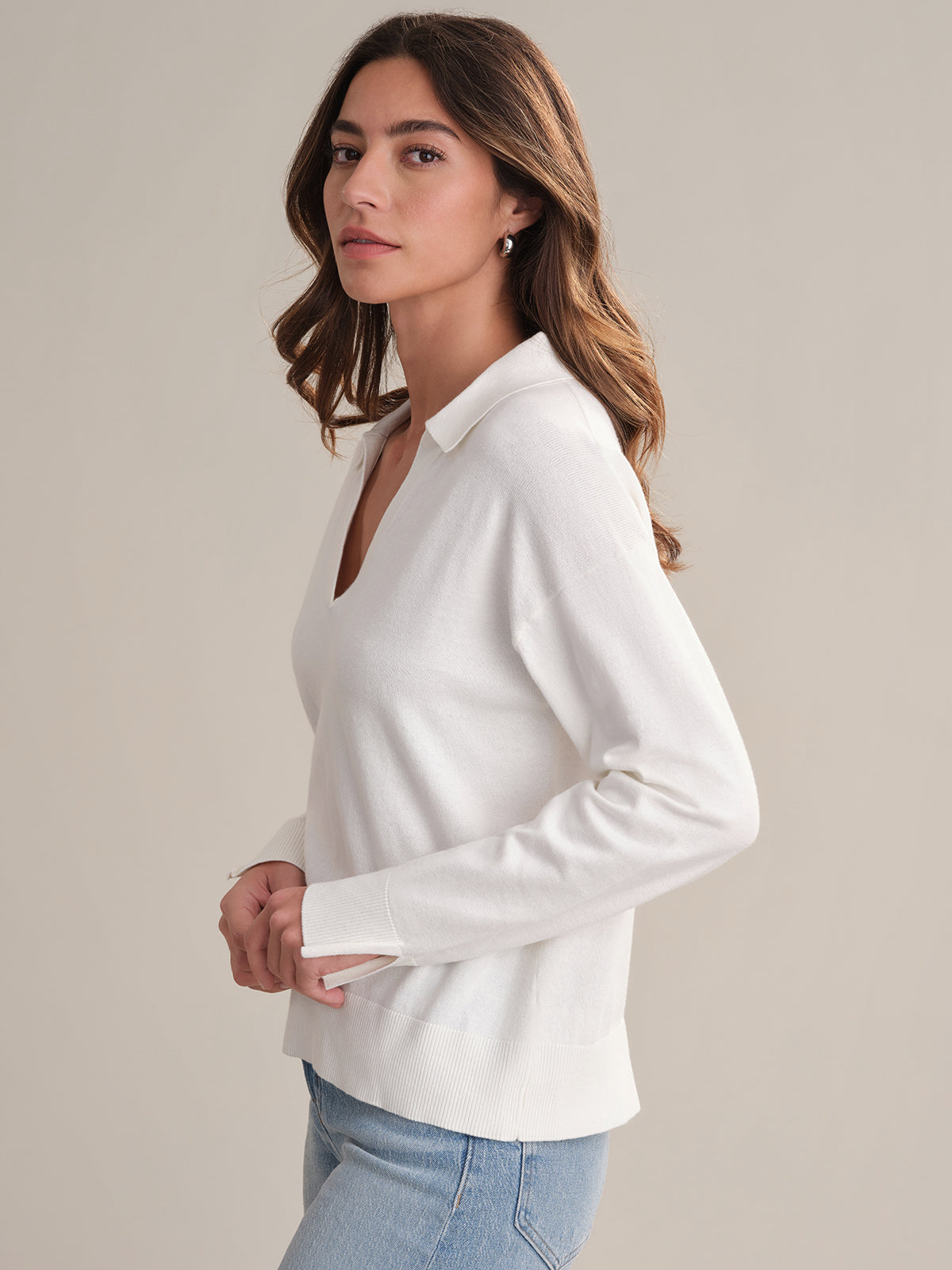 Maddi Women's V-Neck Cotton Pullover Sweater - Soft Casual Knit Top for Everyday Wear, Office, and Outings