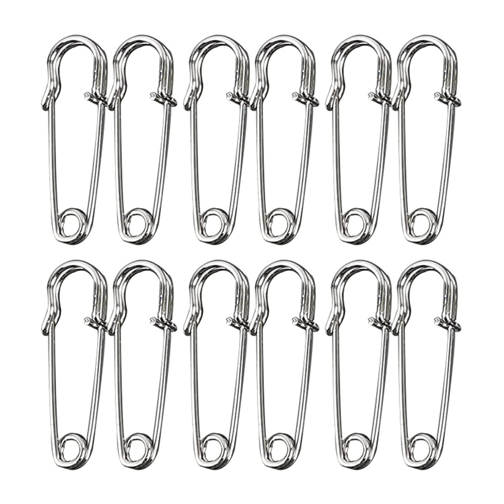 Heavy Duty Large Safety Pins 75mm (3 Inch) - 12 Pack Silver Blanket Pins for Clothes, Leather, Canvas, Shawls, Kilts & DIY Crafts | Secure Fabrics, Blankets & Costumes for Home, Travel & Outdoor Use