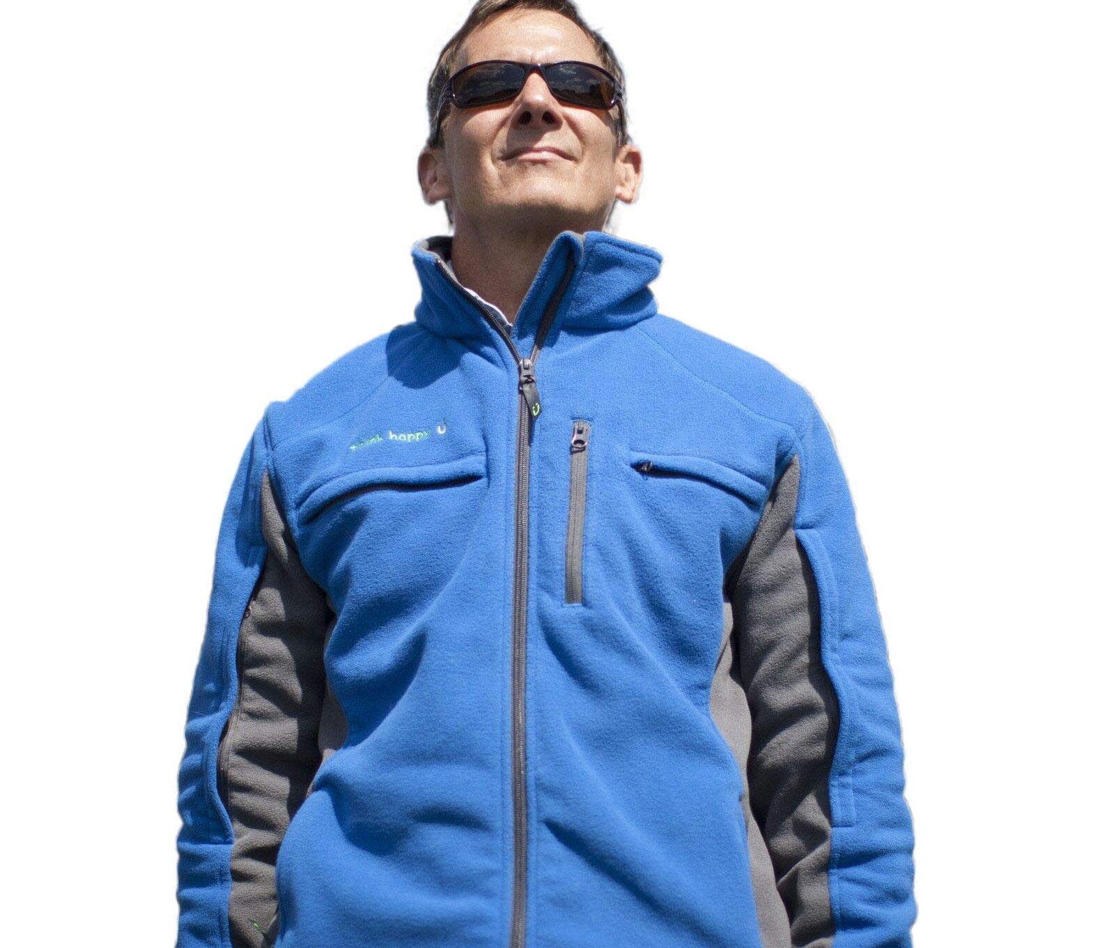 Soft & Cozy Fleece Jacket for Men - Comfortable Chemotherapy Clothing in Blue - Perfect for Relaxing at Home, Hospital Visits & Cold Weather Wear