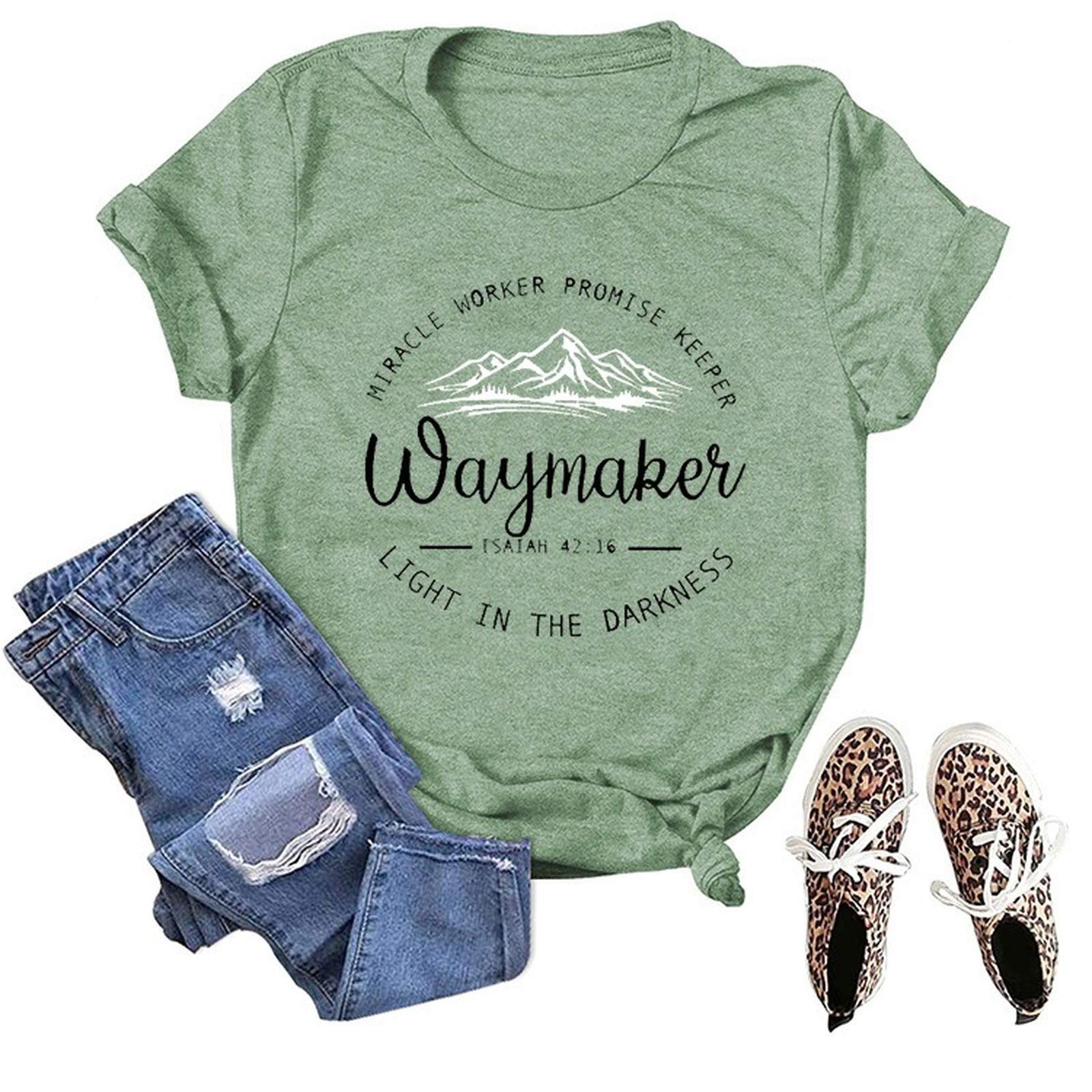 YourTops Way Maker Women's Graphic T-Shirt - Comfortable Casual & Camping Tee for Outdoor Adventures, Hiking, and Mountain Travel