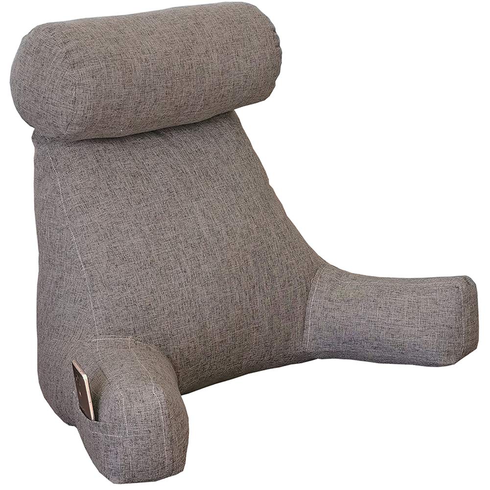 **Ergonomic Backrest Pillow with Armrests & Detachable Neck Roll - Comfortable Bed Reading Pillow for Adults, Back Support Cushion for Sitting in Bed, Sofa, or Floor - Perfect for Reading, Watching TV, and Relaxing**