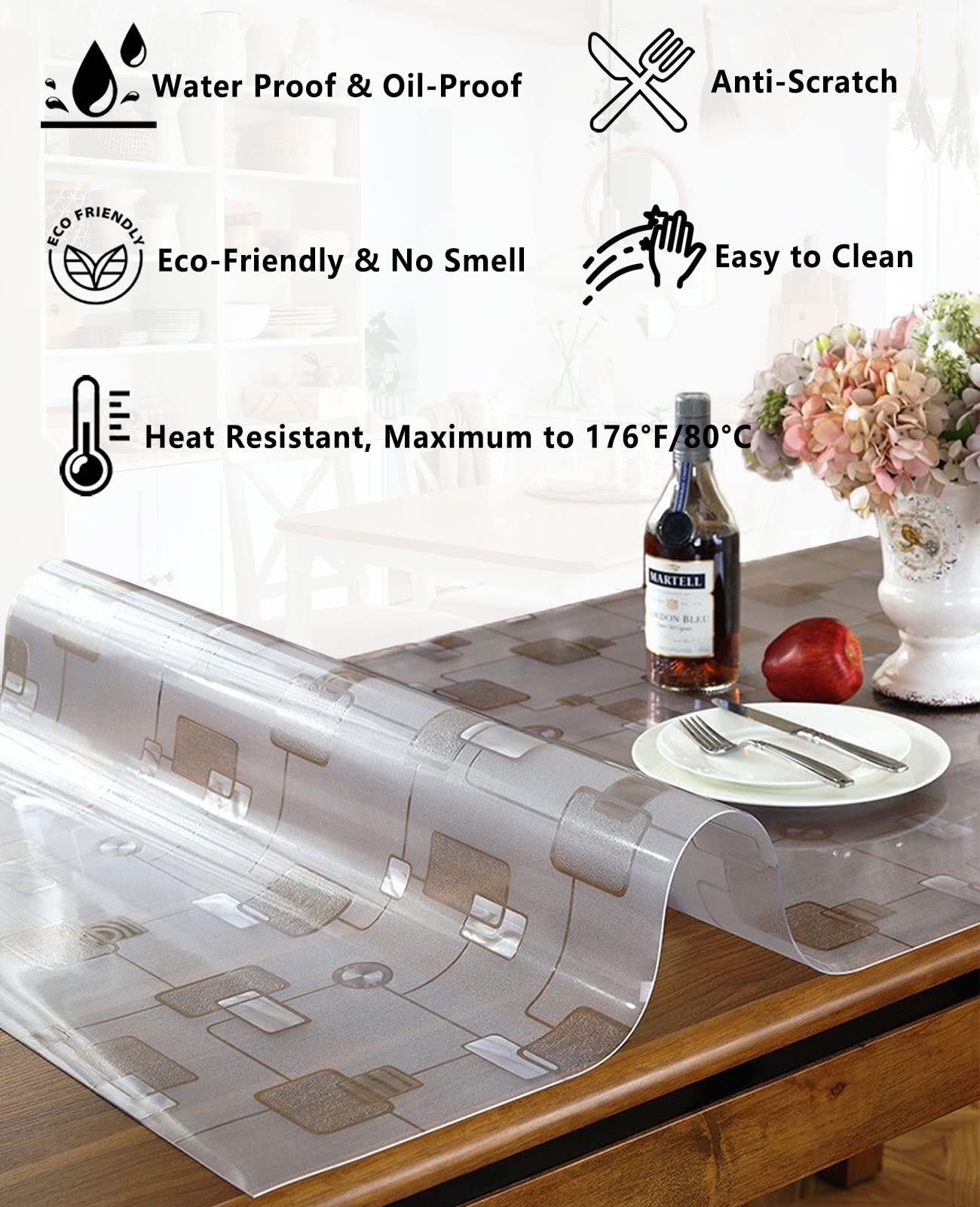 1.5mm Thick Clear PVC Table Cover Protector - 84