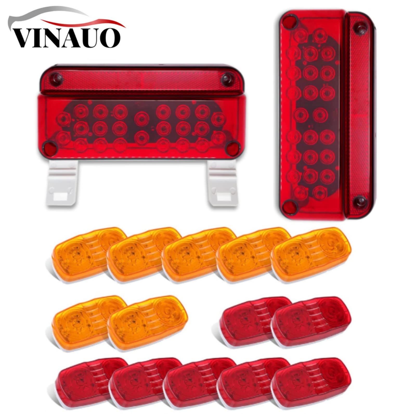 53 LED RV Tail Lights & 12 LED Trailer Marker Lights - Waterproof Brake Lights for Trucks, Trailers, Campers - Perfect for Night Driving and Road Safety