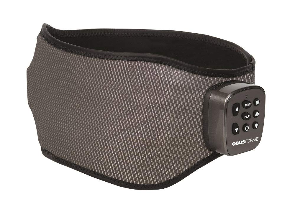 ObusForme Heated Back Massager Belt with Vibration & Air Compression - Adjustable Lumbar Support Wrap for Pain Relief (Small/Medium) | Perfect for Office, Driving & Home Use