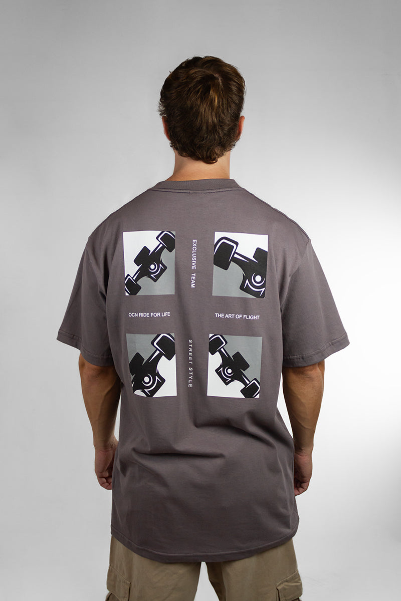 Men's Gray T-Shirt Ocn 669C9 - Soft Cotton Casual Tee for Everyday Wear, Gym & Outdoor Activities