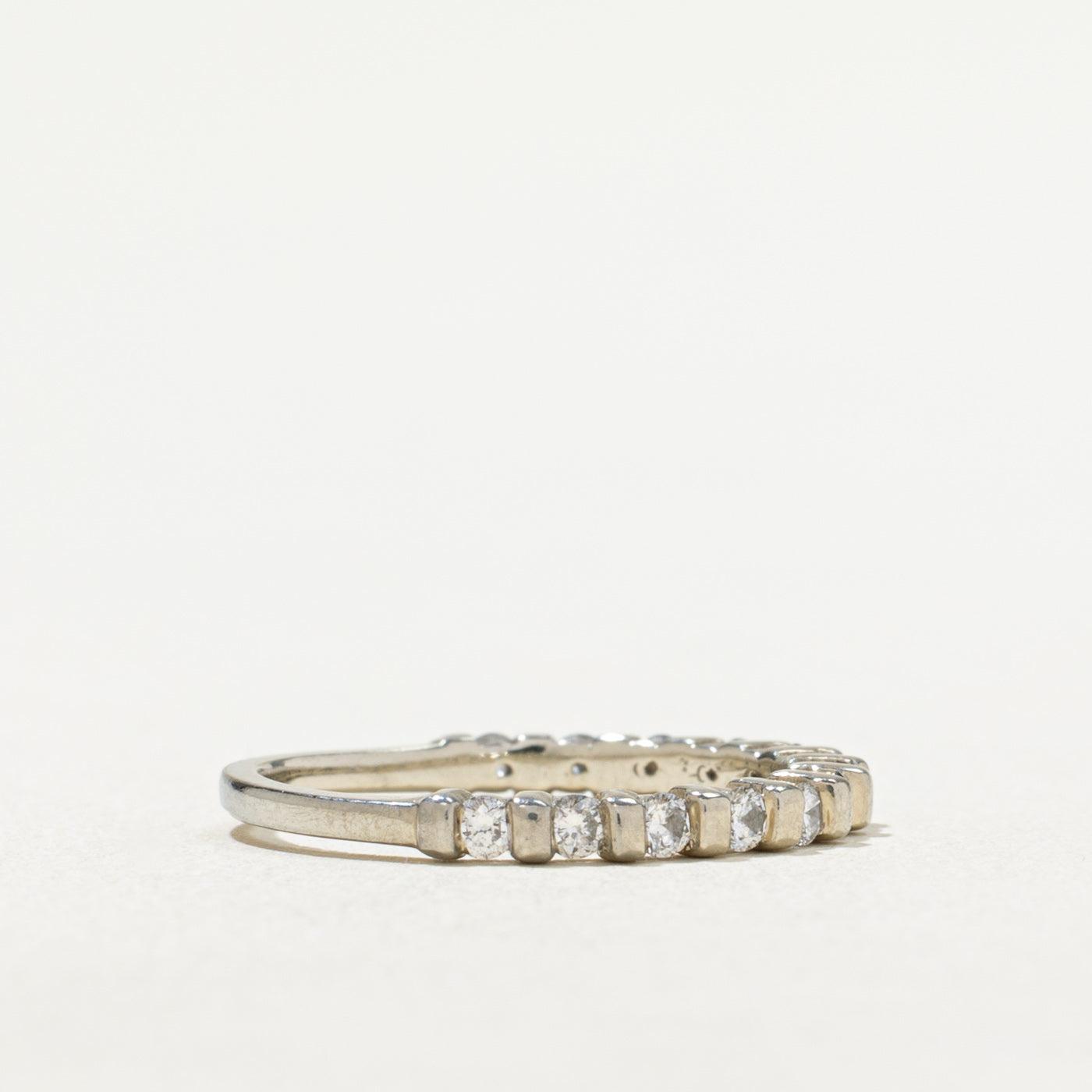 Semi Eternity Diamond Wedding Band Ring - 0.30 Carat Total Weight (CTW) - Size 4.75 - Perfect for Anniversary, Engagement & Bridal Jewelry Gifts
