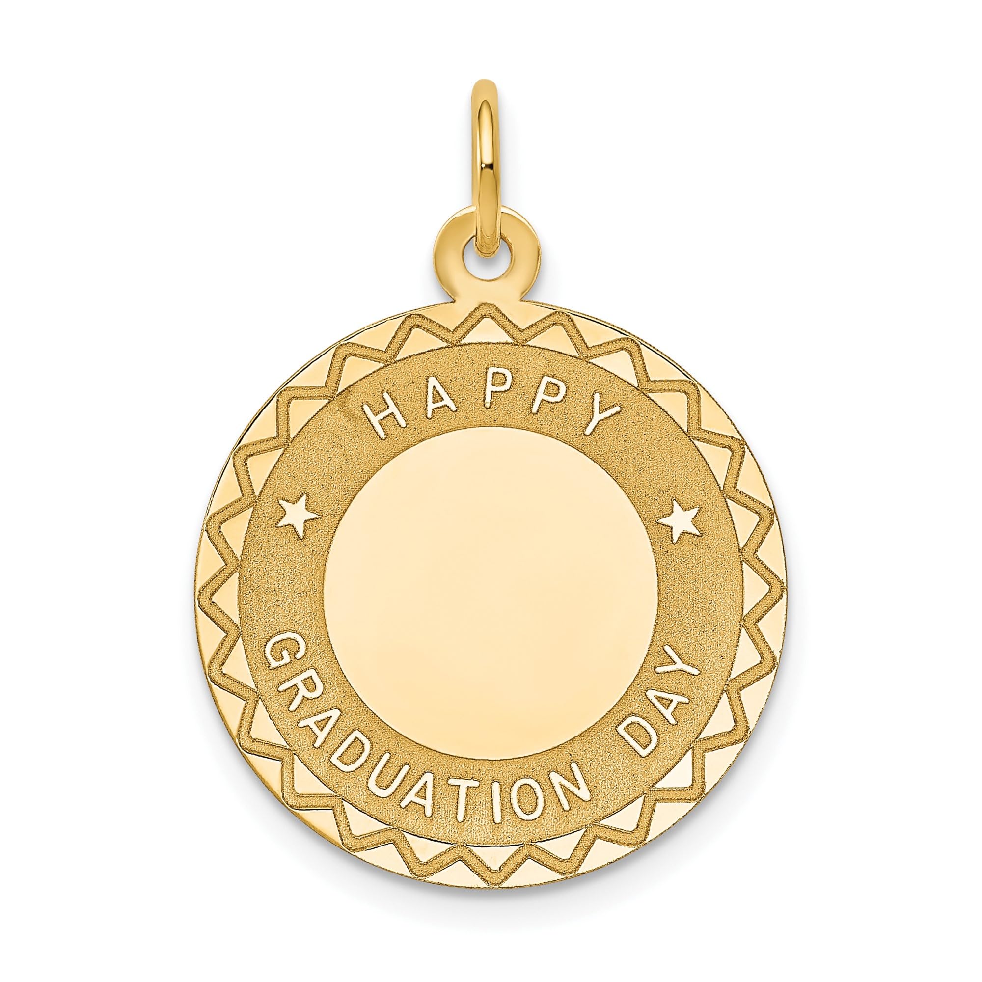 14K Solid Yellow Gold Happy Graduation Day Necklace with Pendant Charm - Elegant Jewelry Gift for Graduates, Perfect for Commencement Ceremonies & Celebrations
