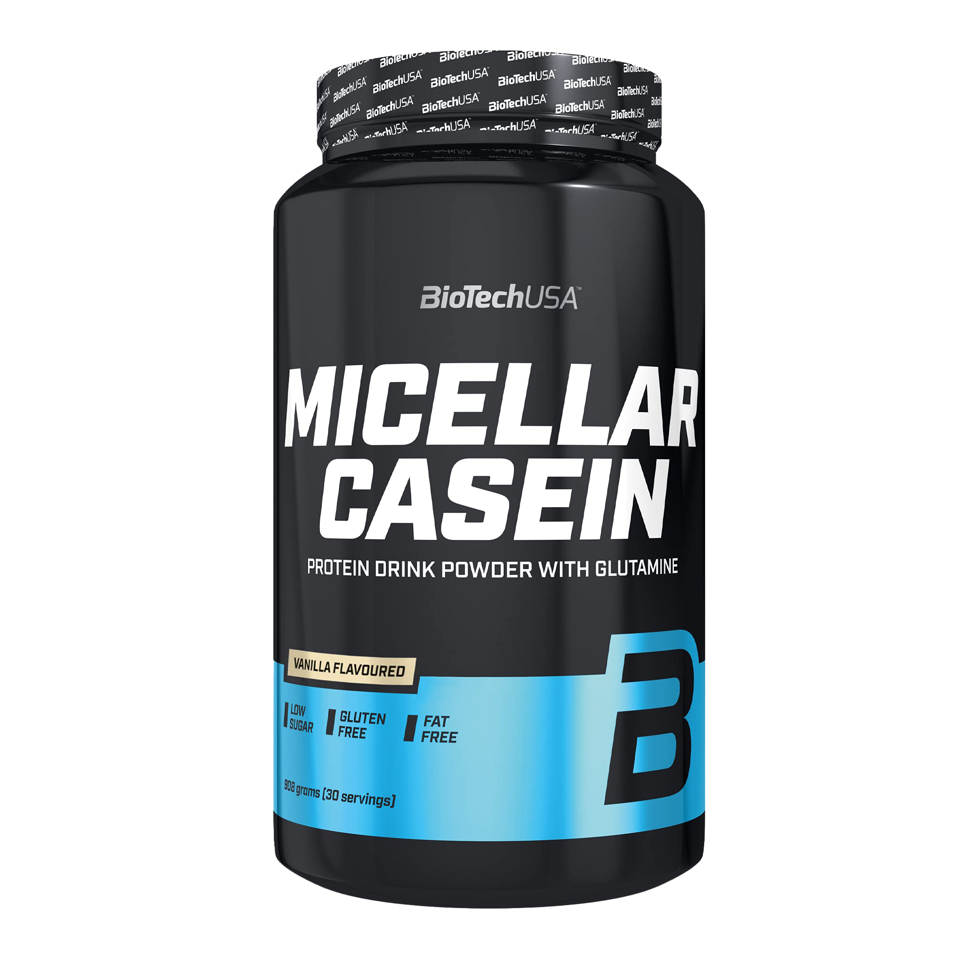 BioTechUSA Micellar Casein Protein Powder - Vanilla Flavor, 908g (2 lbs) for Muscle Recovery & Nighttime Protein | Slow-Digesting Supplement for Athletes & Fitness Enthusiasts
