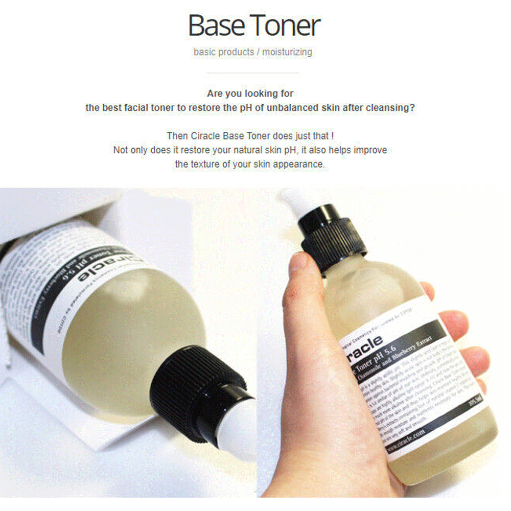 Ciracle Base Toner 105.5ml - Hydrating Facial Toner for Sensitive Skin | Korean Skincare for Daily Use & Acne Treatment