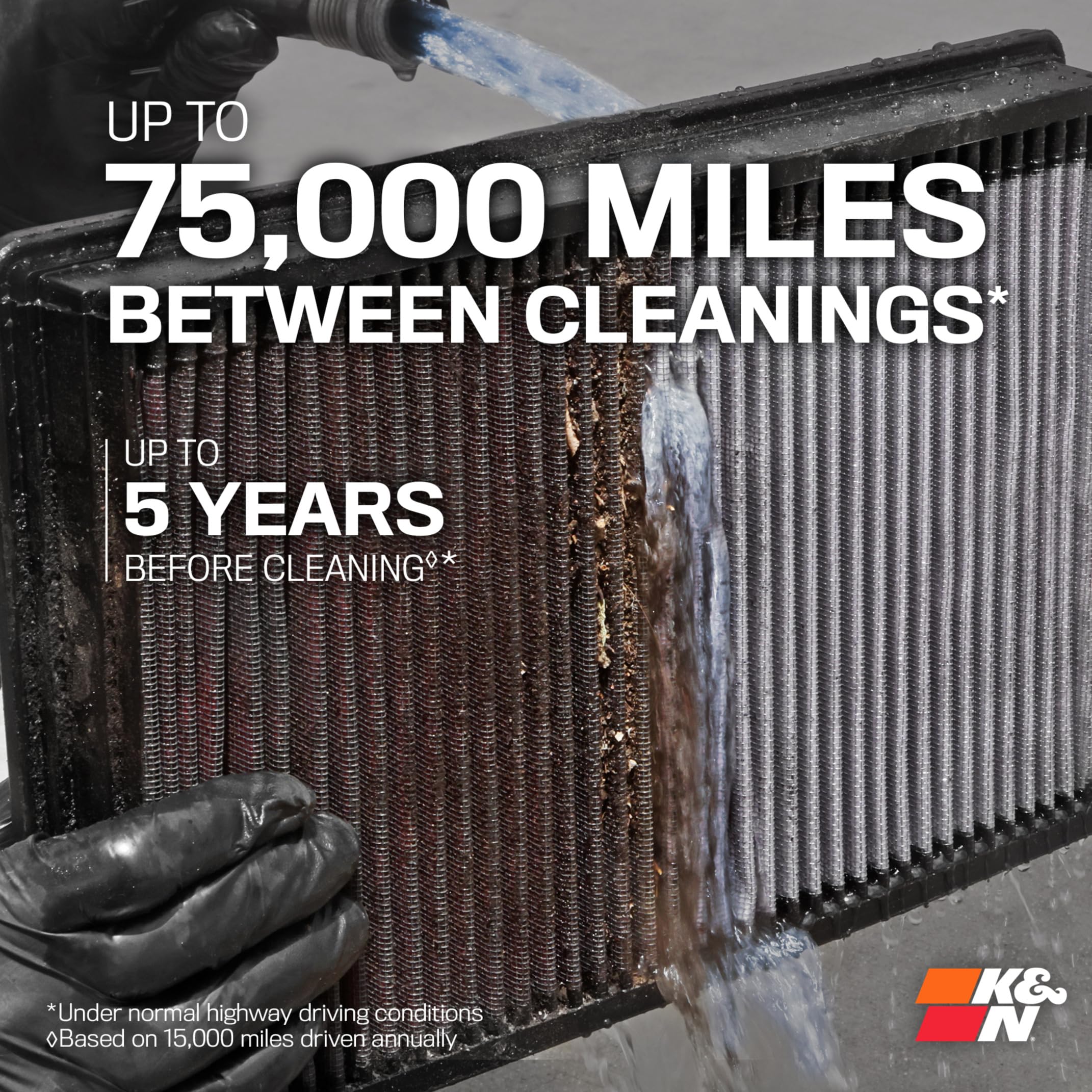 K&N Premium Washable & Reusable Engine Air Filter - Clean Every 75,000 Miles - Replacement Car Air Filter Compatible with 2004-2006 Dodge Sprinter 2500 & 3500 (Model 33-2319) - Perfect for Off-Roading, Towing & Performance Driving