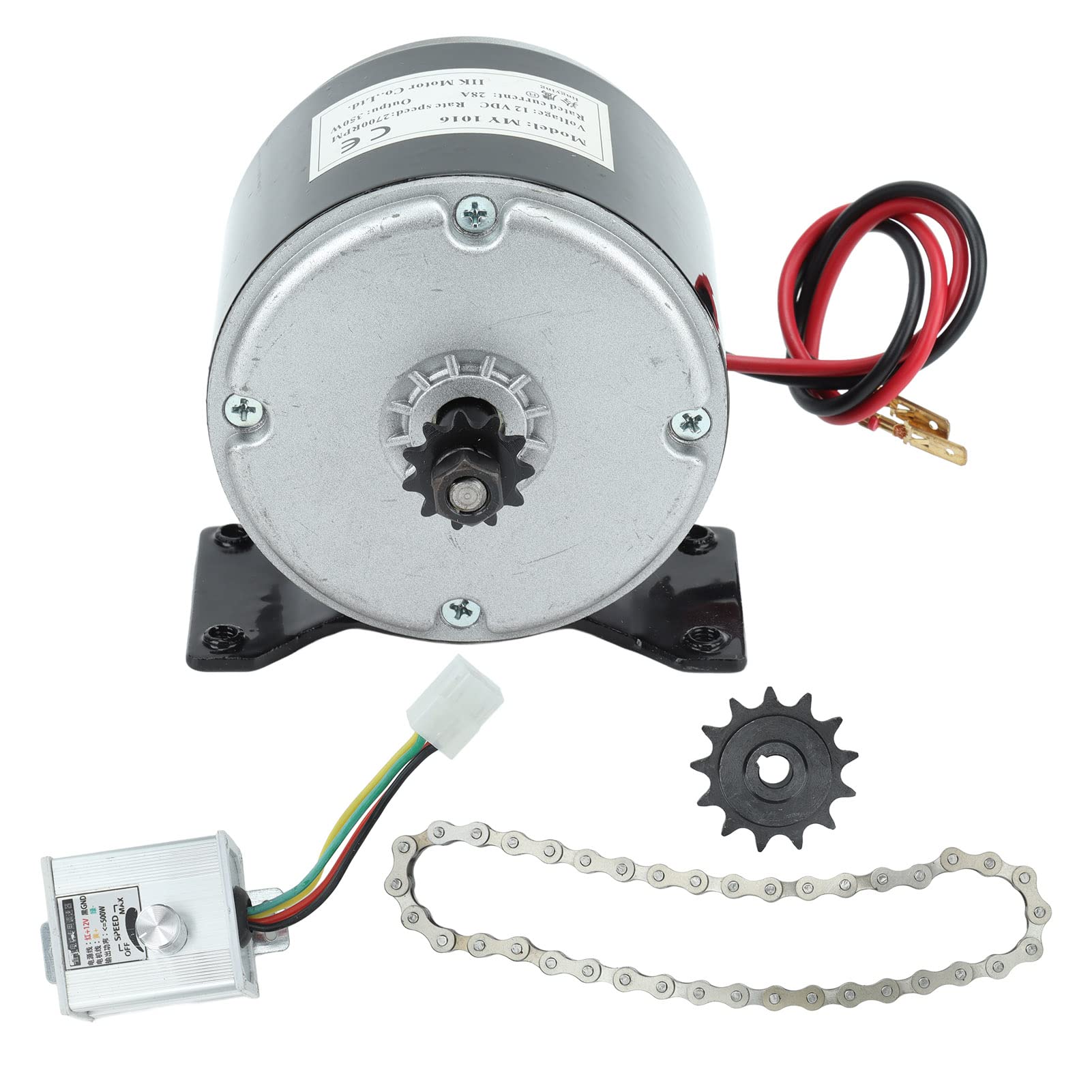 12V 350W Electric Motor Kit with Controller, 13T Sprocket & 38L 410 Chain - Perfect for Scooter & Electric Bike Conversion Projects - Ideal for DIY E-Bike Builds and Mobility Scooter Upgrades