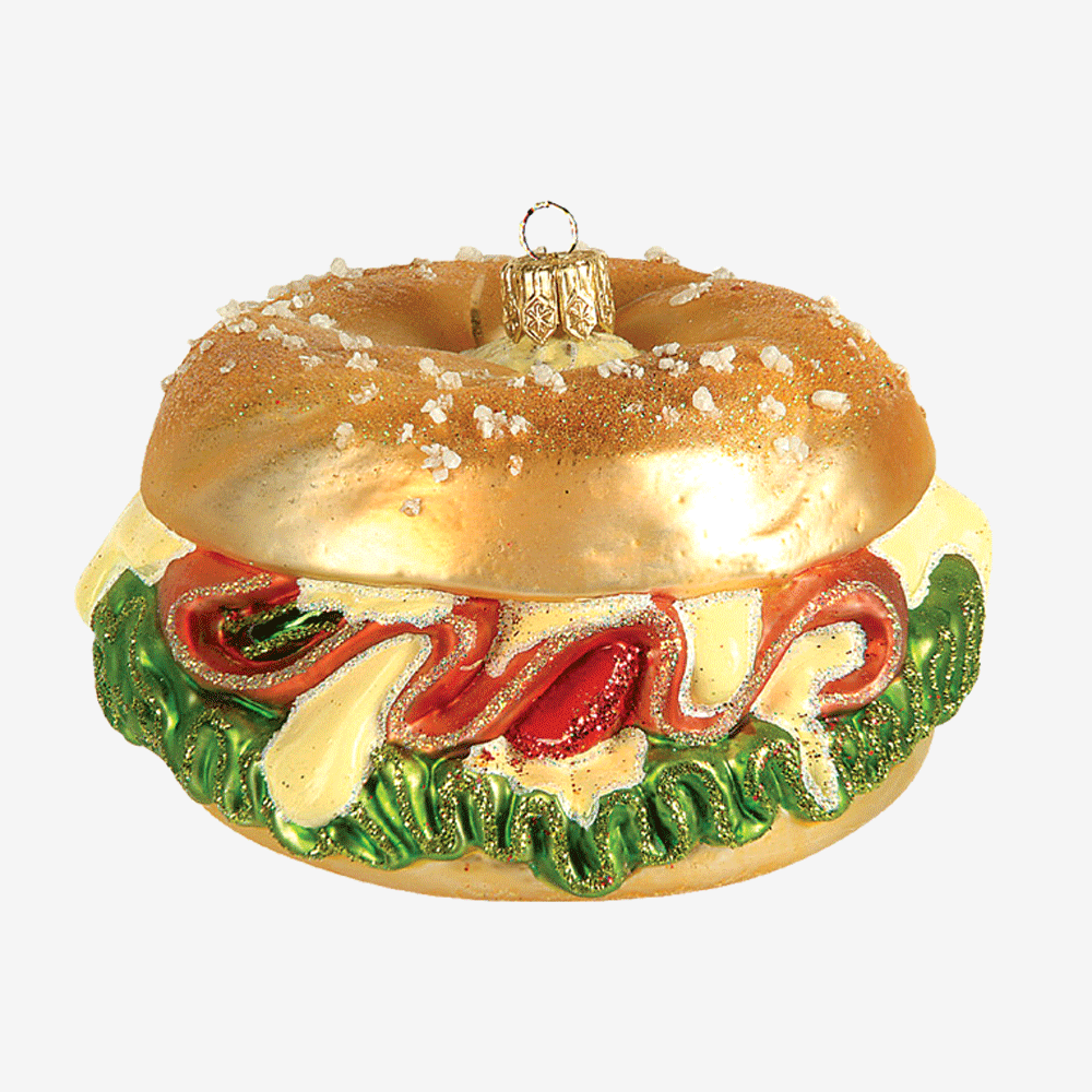 Bagel Breakfast Sandwich Ornament - Cute Miniature Bagel Sandwich Decor for Christmas Tree, Kitchen, or Office - Perfect Gift for Food Lovers & Home Decor Enthusiasts