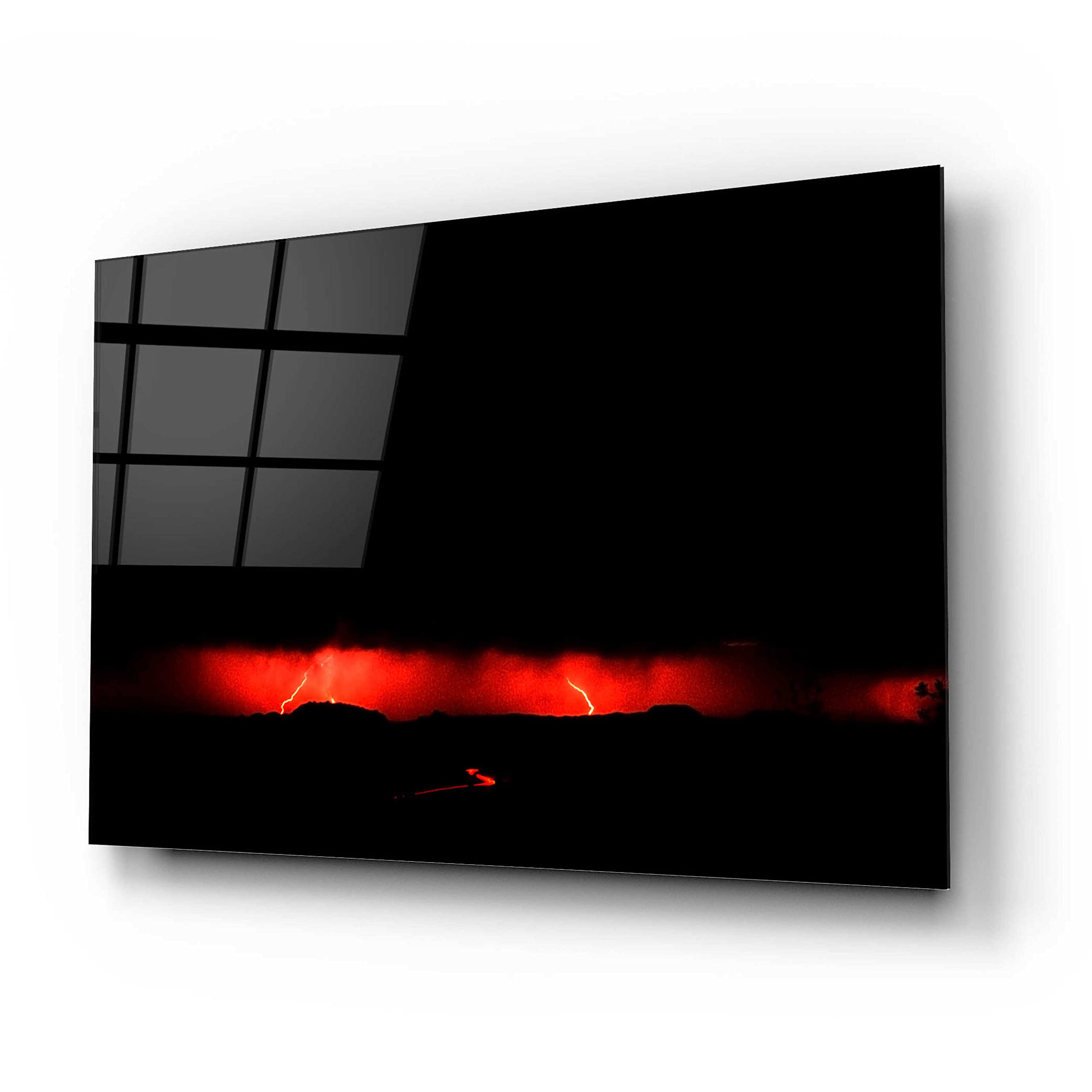 Thomas Haney Lightning Proc Acrylic Glass Wall Art - 24x16 Inches Modern Abstract Painting for Living Room, Bedroom & Office Decor