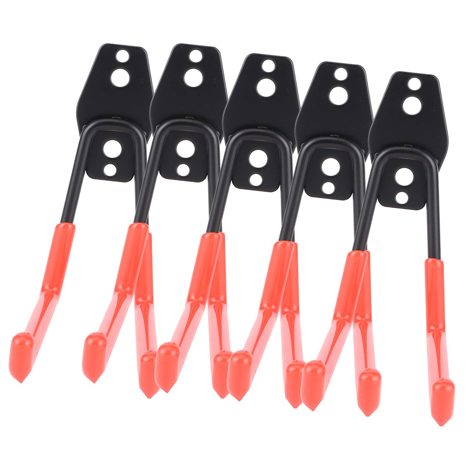 AUNMAS 5 Pack Heavy Duty Wall Mount Bike Hooks - Garage Storage Rack for Bicycles, Power Tools, Ropes, Shovels & Garden Hoses (Black) - Perfect for Garage, Shed & Basement Organization