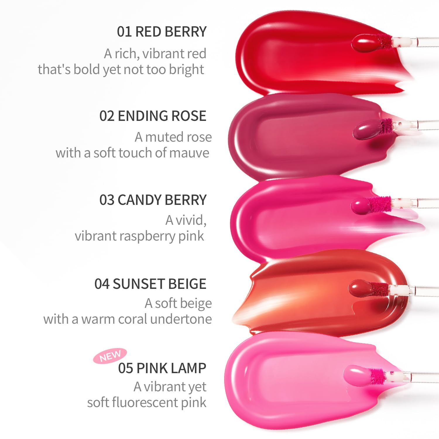 Pudding Glow Korean Lip Tint - Natural Long-Lasting Lip Stain (0.14 oz) | Gloss to Matte Finish | Non-Sticky & Lightweight | Perfect for Everyday Wear & Makeup Looks (Shade: 02 Ending Rose)