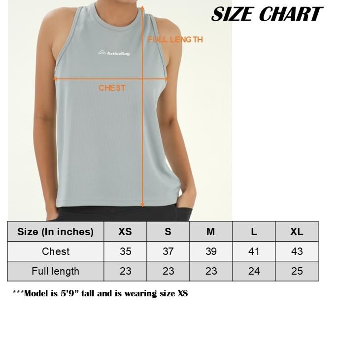 ActiveBug Women's Sports Tank Top - Breathable Gym & Running Shirt for Workouts, Yoga & Outdoor Activities