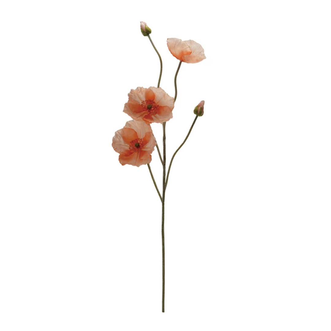 Artificial Poppy Flower Picks - Realistic Fake Floral Stems for Home Decor, Wedding Bouquets, and DIY Crafts