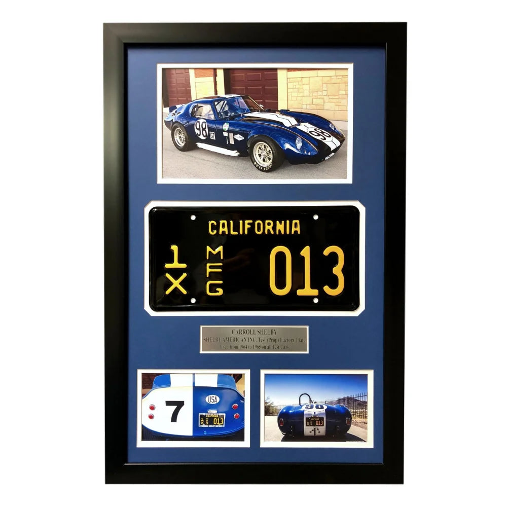 Authentic Carroll Shelby Framed Movie Prop Plate - Ford vs Ferrari Cobra Daytona Coupe Photo - Perfect for Racing Fans & Home Theater Decor