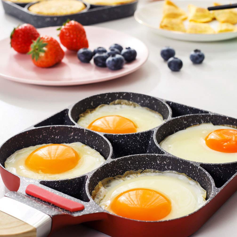 Non-Stick Aluminum Egg Frying Pan - Omelet Skillet for Perfect Fried Eggs, Pancakes & Breakfast - Induction & Gas Stove Compatible - Ideal for Cooking Breakfast, Sandwiches, Burgers & More