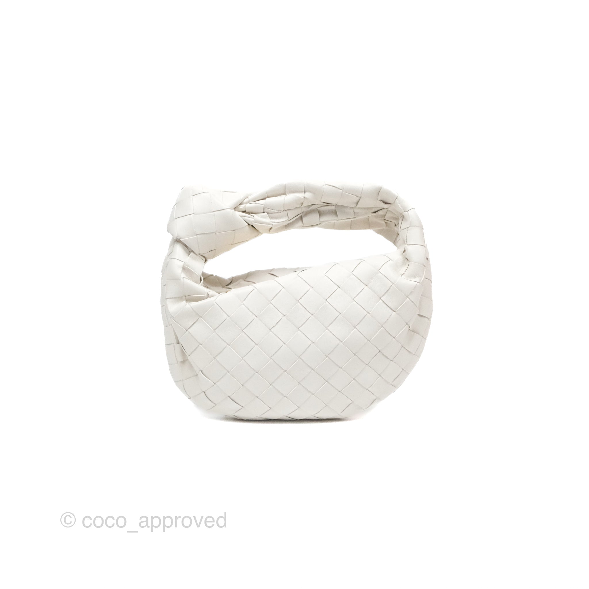 Bottega Veneta Mini Jodie Bag in White Lambskin Leather - Luxury Crossbody Purse for Women, Perfect for Date Night & Evening Events
