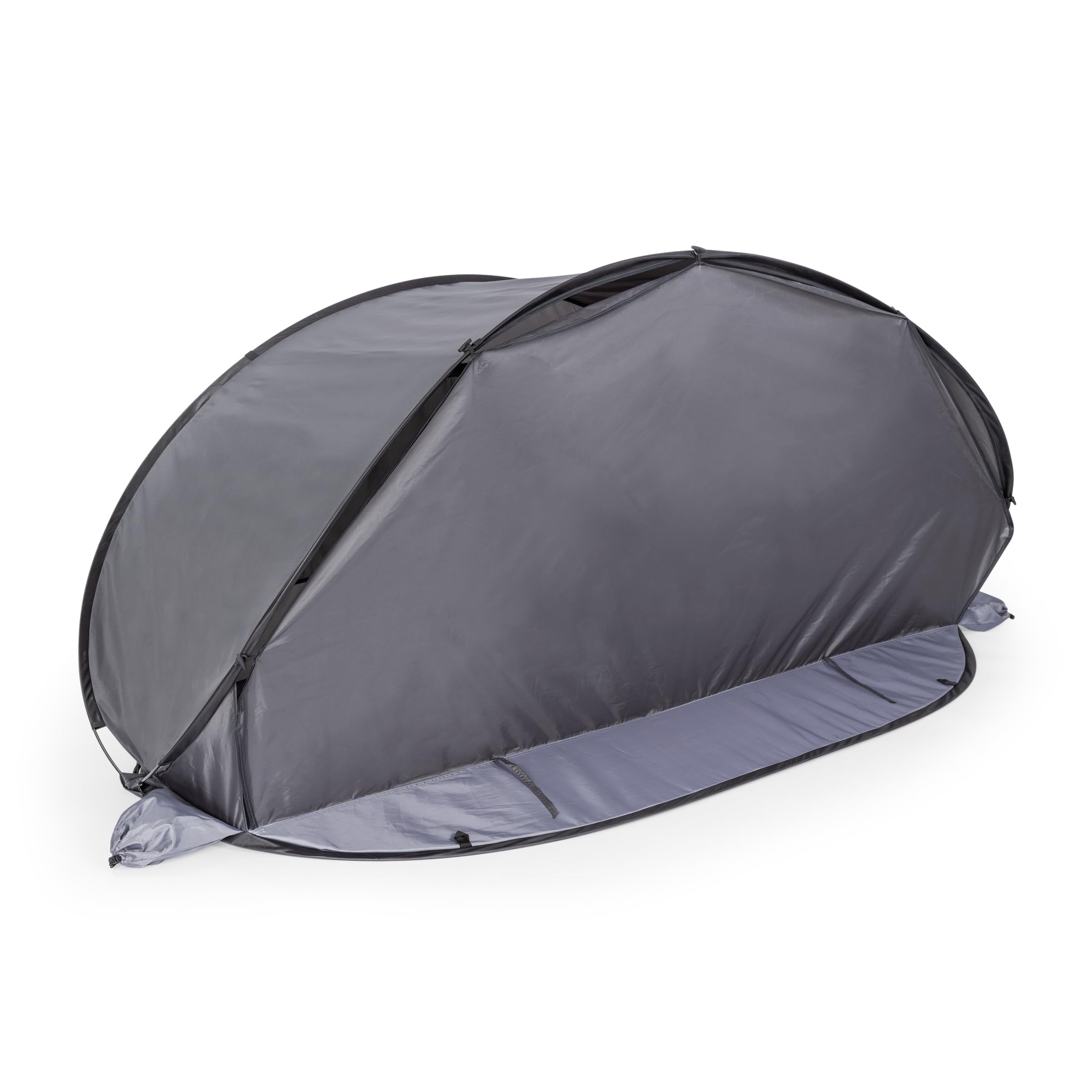 ONIVA by Picnic Time - Manta Portable Pop Up Beach Tent - Lightweight Sun Shelter for Outdoor, Camping & Travel - Gray with Black Accents - Perfect for Beach Days, Picnics & Backyard Relaxation