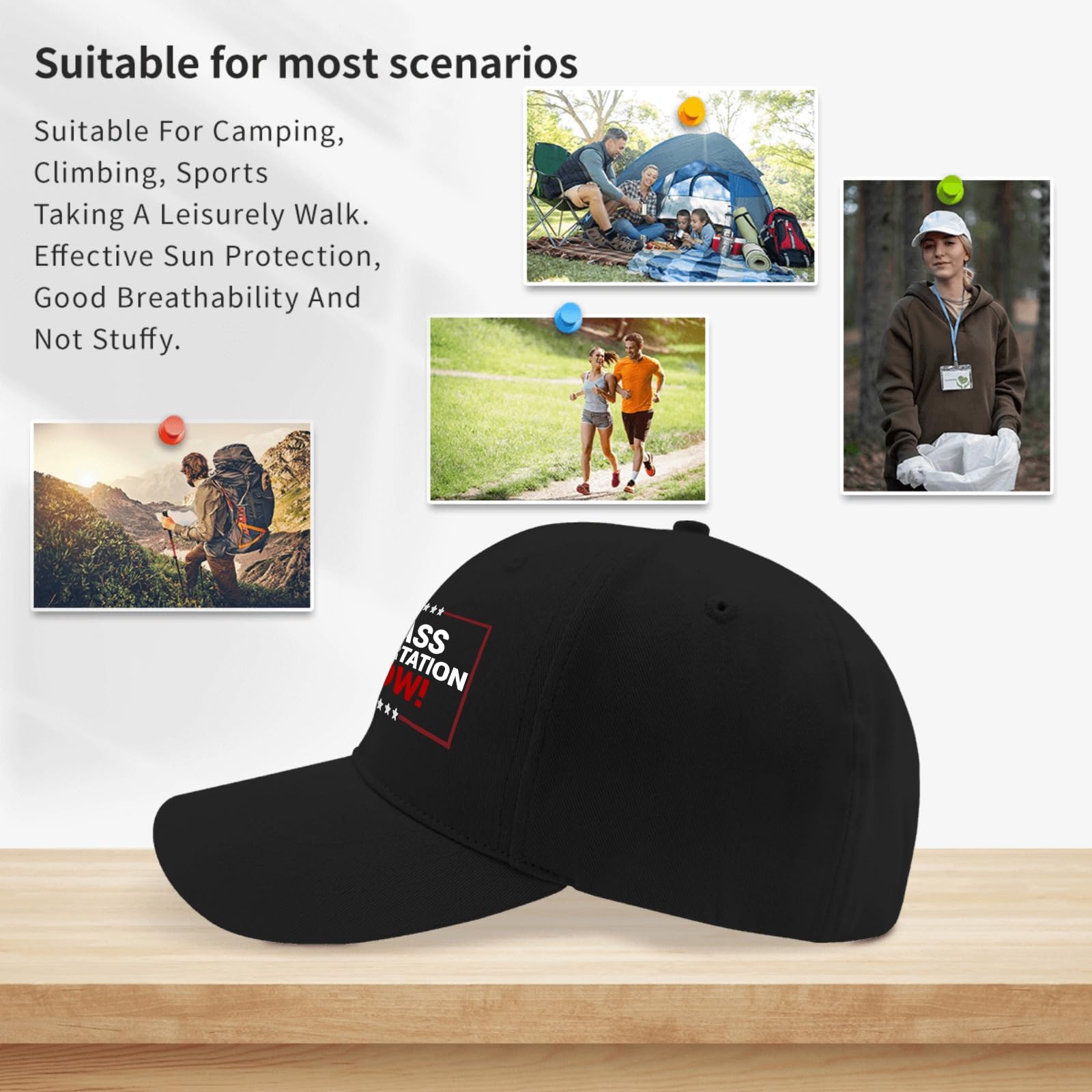 Trump 2024 Mass Deportation Baseball Cap - Breathable Men's Workout & Fashion Hat with Sun Visor - Perfect for Gym, Outdoor Activities & Political Support
