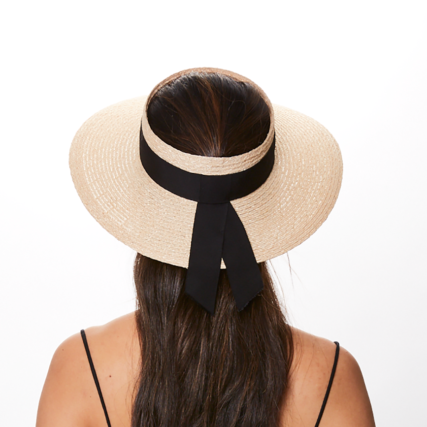 Lettie Textured Hemp Visor Hat for Women - Natural Sun Protection, Adjustable Headband - Perfect for Beach, Hiking & Outdoor Activities