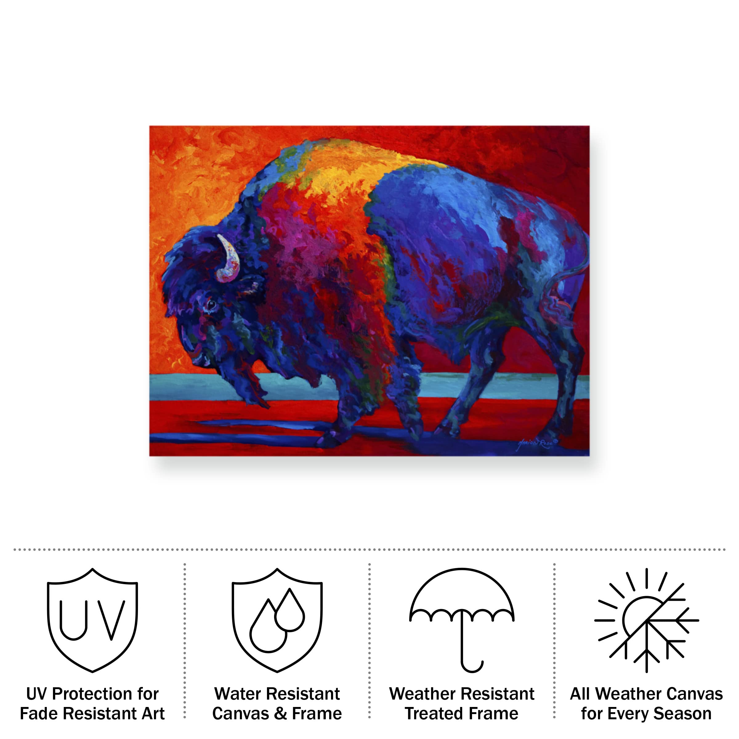 Marion Rose 'Abstract Bison' Weatherproof Outdoor Wall Art Decor - Perfect for Patio, Garden, and Backyard Decoration