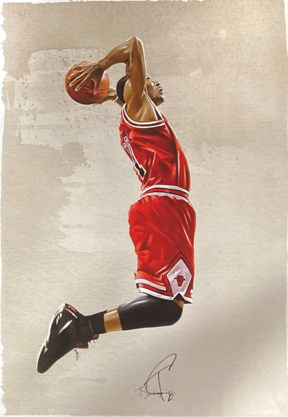 Derrick Rose Signed Chicago Bulls 13x19 Lithograph by Tony Santiago - Perfect for Sports Memorabilia, Fan Gifts & Home Decor