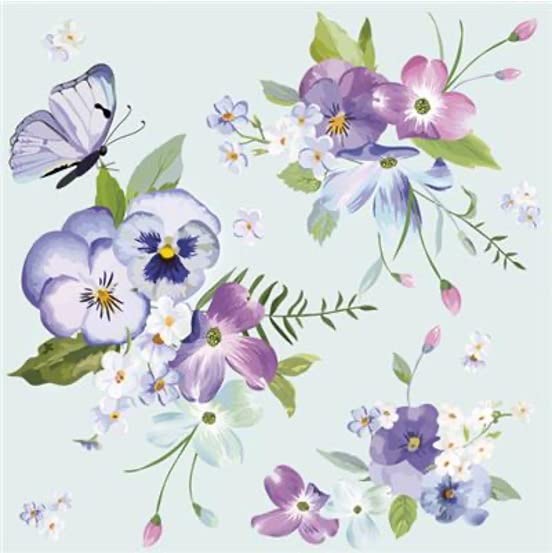 Pansies with Butterfly
