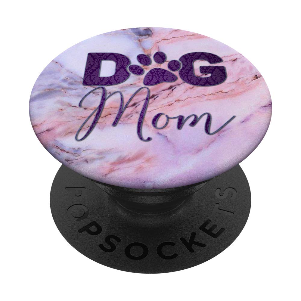 Purple Pattern Dog Mom Phone Grip - Swappable PopGrip for iPhone Samsung, Pink Grey Blue PopSockets, Perfect for Pet Lovers, Selfies, and Daily Use