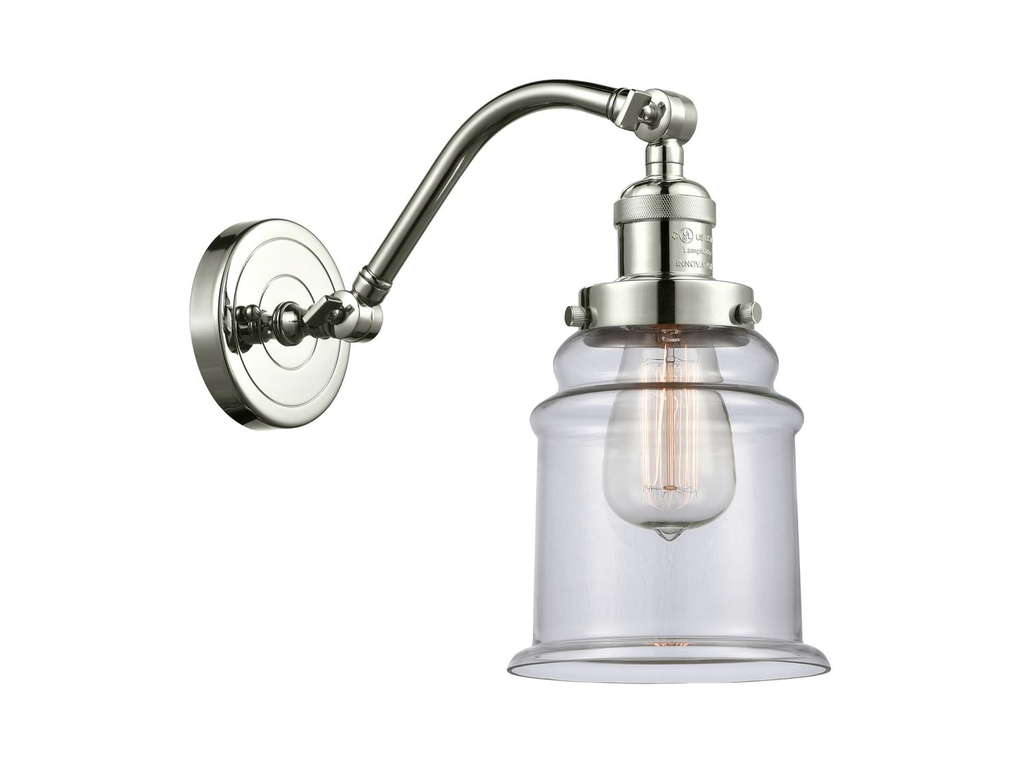 515-1W-PN-G182 LED Bare Bulb Light Cord Set in Polished Nickel - Perfect for DIY Pendant Lighting, Home Decor, and Vintage Industrial Style Interiors