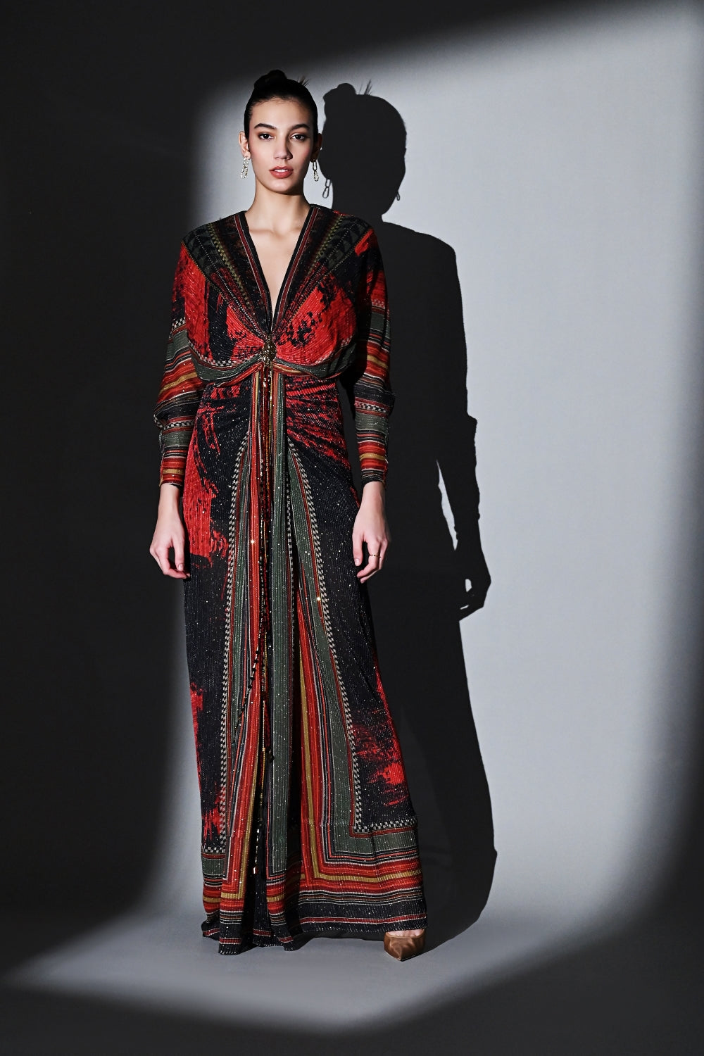 Elegant Rouge Love Draped Dress for Women - Perfect for Date Night, Parties & Special Occasions