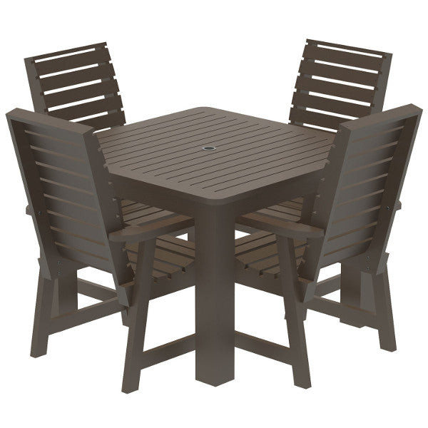 Glennville 5-Piece Square Outdoor Dining Set - Patio Furniture with Table and 4 Chairs - Perfect for Backyard, Garden, and Poolside Gatherings