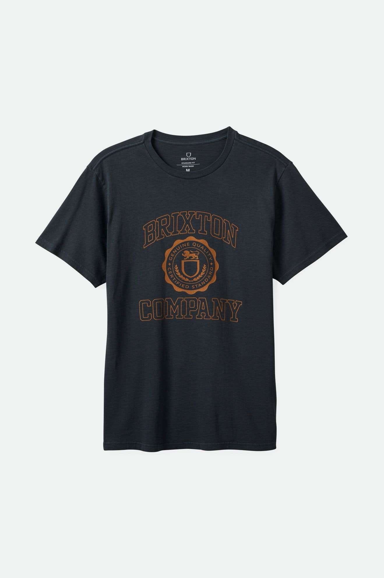 University Short Sleeve Standard T-Shirt - Black Worn Wash Style | Comfortable Cotton Tee for College, Casual Wear & Everyday Outfits