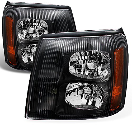 AKKON Black Bezel HID Xenon Headlights Replacement Set for Cadillac Escalade - Upgrade Front Lamps for Improved Night Visibility & Style | Perfect for Off-Roading, City Driving & Car Customization