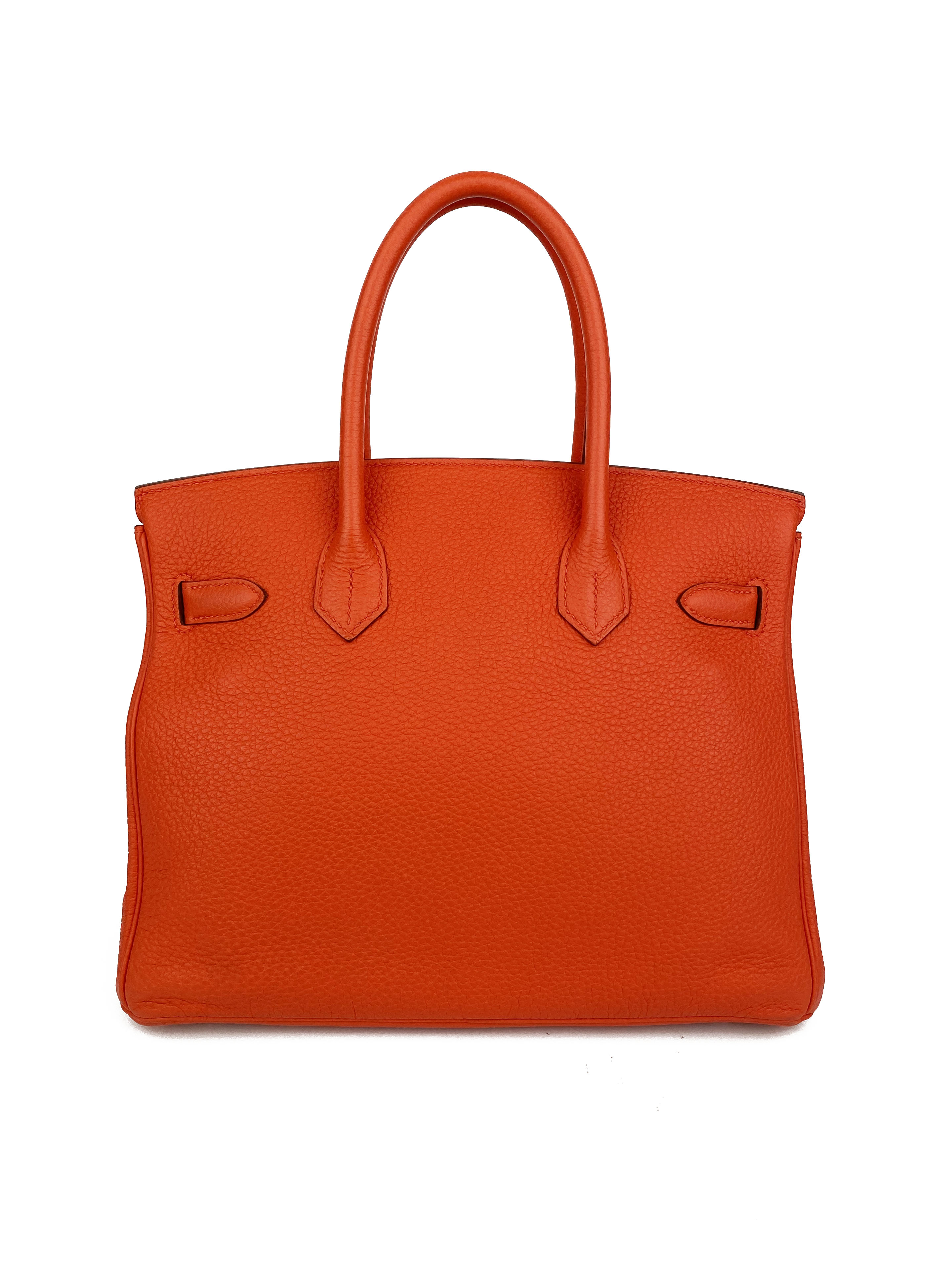 Hermes 30cm Birkin Bag in Vibrant Orange Poppy 8V - Luxury Designer Handbag for Women, Perfect for Work, Travel & Special Occasions