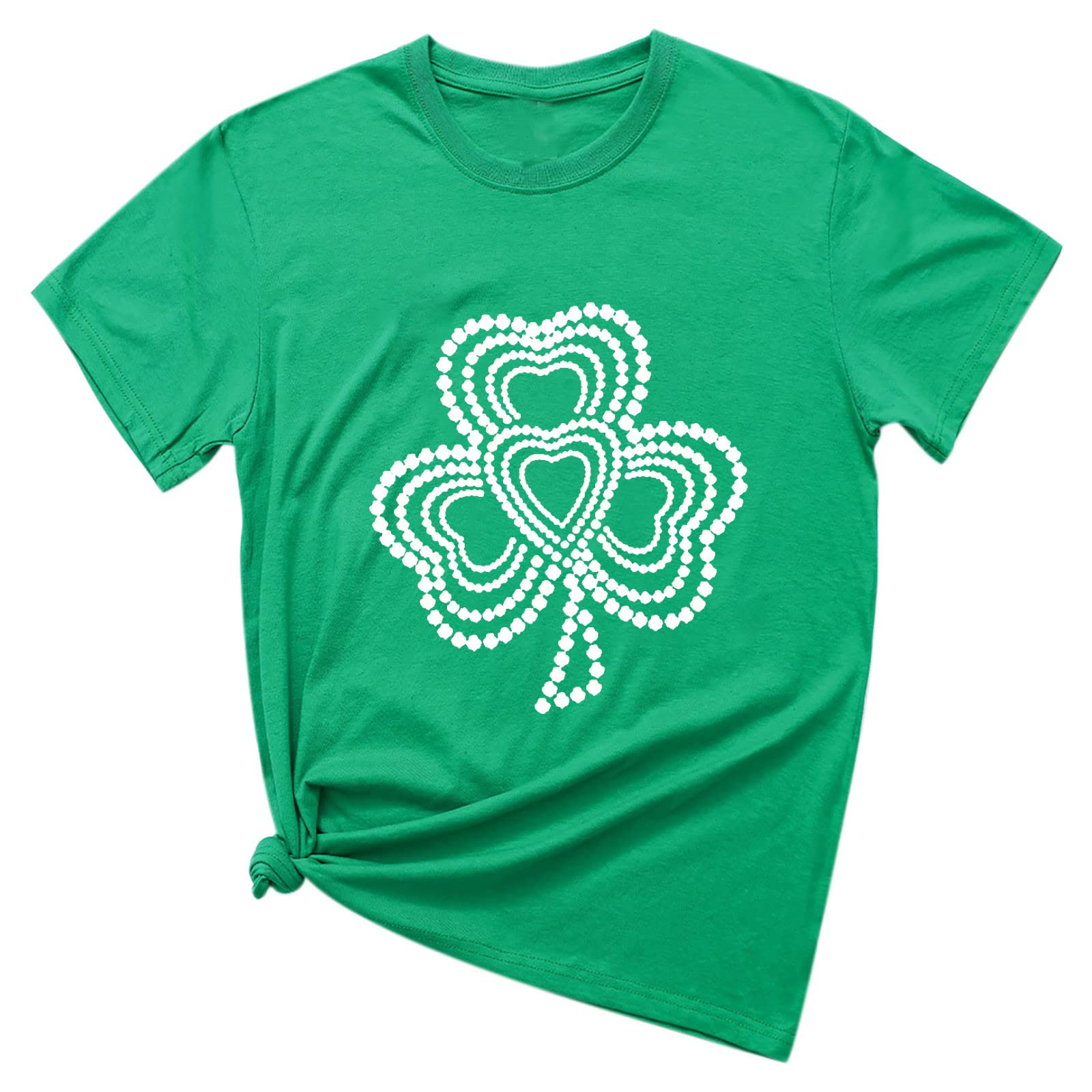 Women's St. Patrick's Day T-Shirt - Lightweight Shamrock Print Casual Top for Women | Comfortable O-Neck Tunic Tee for Festive Parties & Everyday Wear